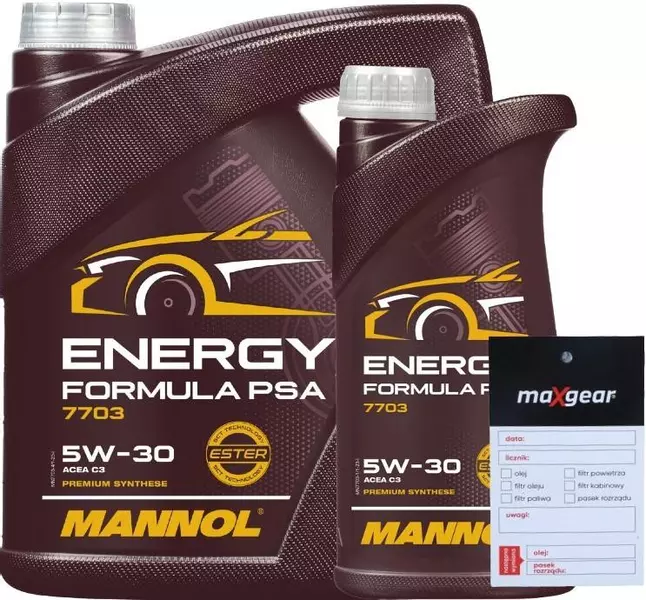 MANNOL 7703 ENERGY FORMULA PSA OLEJ SILNIKOWY 5W30 5L + ZAWIESZKA