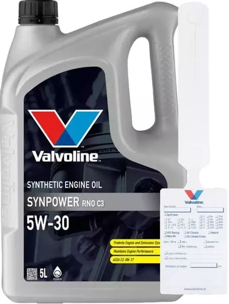 VALVOLINE SYNPOWER RNO C3 OLEJ SILNIKOWY 5W30 5L + ZAWIESZKA