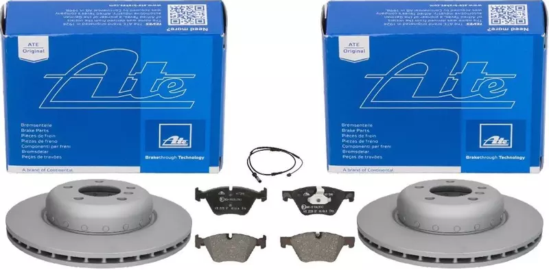 ATE TARCZE + KLOCKI + CZUJNIK PRZÓD BMW 5 F10 F11
