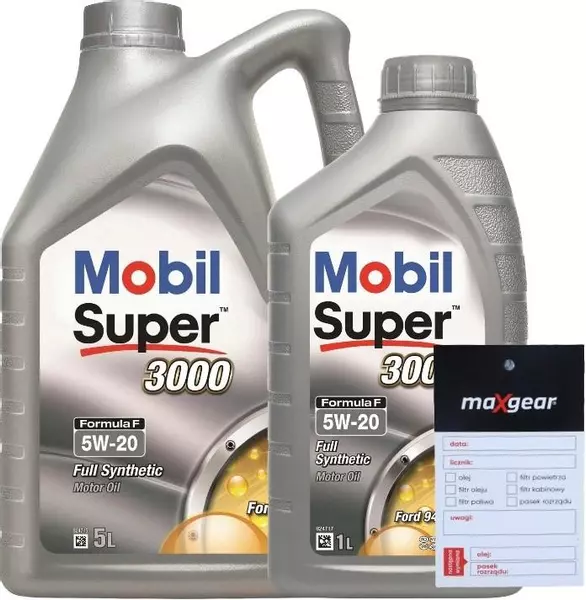 MOBIL SUPER 3000 FORMULA F 5W20 FORD 948B ECO 6L + ZAWIESZKA