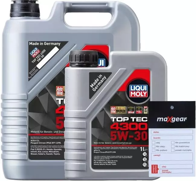 LIQUI MOLY TOP TEC 4300 5W30 SYNTHETIC 6L + ZAWIESZKA