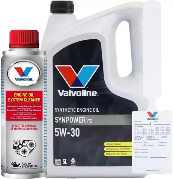 VALVOLINE SYNPOWER FE 5W30 A5/B5 FORD 913 5L + ZAWIESZKA + PŁUKANKA