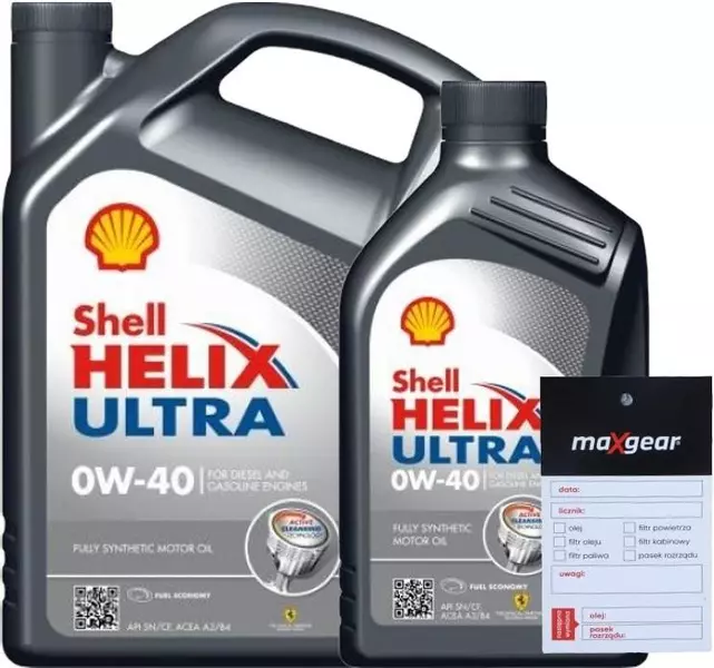 SHELL HELIX ULTRA OLEJ SILNIKOWY 0W40  5L + ZAWIESZKA