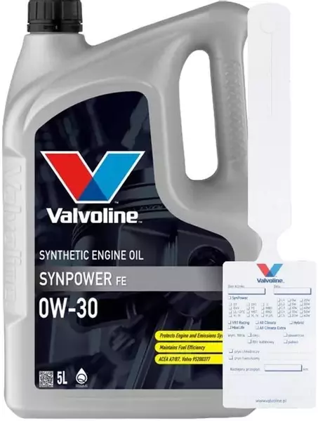 VALVOLINE SYNPOWER FE OLEJ SILNIKOWY 0W30 5L + ZAWIESZKA