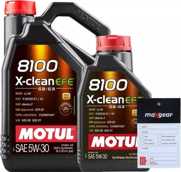 MOTUL 8100 X-CLEAN EFE 5W30 MB229.52 LL-04 GM 6L + ZAWIESZKA