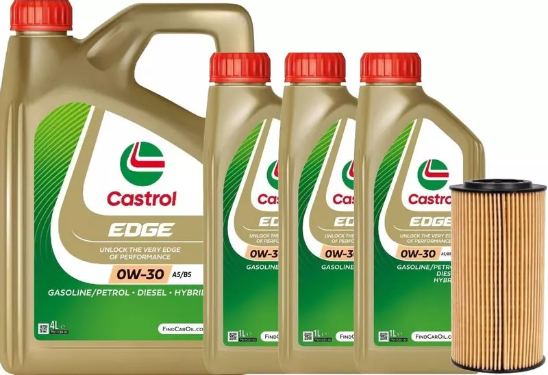 CASTROL EDGE 0W30 A5/B5 7L+FILTR OLEJU OE662/1