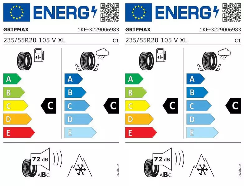 2xGRIPMAX STATUS PRO WINTER 235/55R20 105 V PRZYCZEPNOŚĆ NA ŚNIEGU (3PMSF), WZMOCNIENIE (XL)