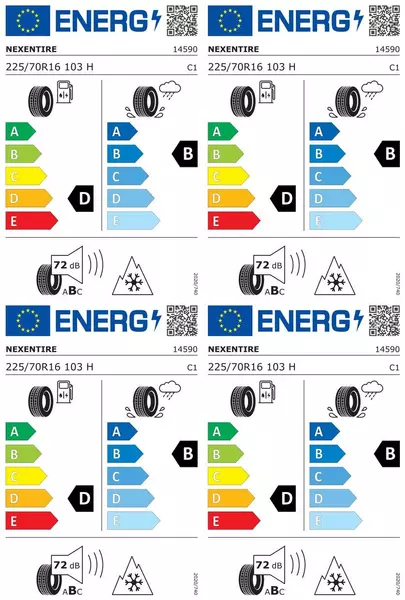 4xNEXEN WINGUARD SNOW'G WH2 225/70R16 103 H PRZYCZEPNOŚĆ NA ŚNIEGU (3PMSF)