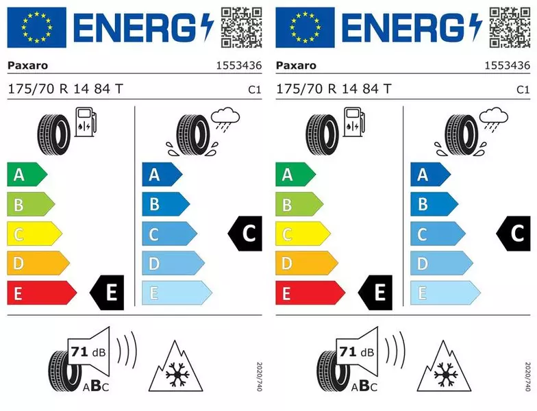 2xPAXARO WINTER 175/70R14 84 T PRZYCZEPNOŚĆ NA ŚNIEGU (3PMSF)
