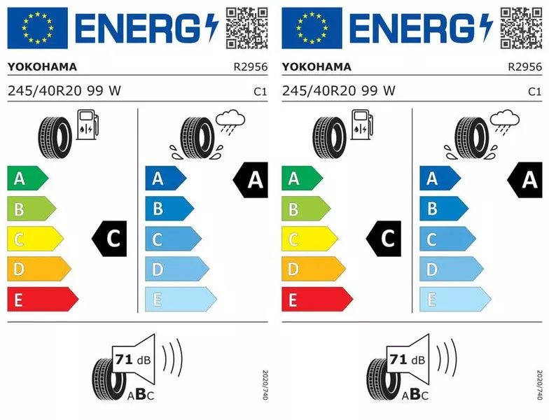 2xYOKOHAMA ADVAN DB V552 245/40R20 99 W RANT OCHRONNY, WZMOCNIENIE (XL)