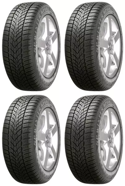 4xDUNLOP SP WINTER SPORT 4D 195/55R16 87 T PRZYCZEPNOŚĆ NA ŚNIEGU (3PMSF), RANT OCHRONNY MO - MECEDES-BENZ