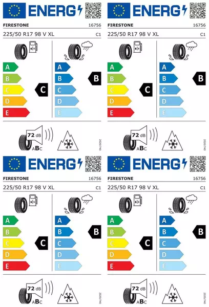 4xFIRESTONE MULTISEASON 2 225/50R17 98 V PRZYCZEPNOŚĆ NA ŚNIEGU (3PMSF), WZMOCNIENIE (XL)