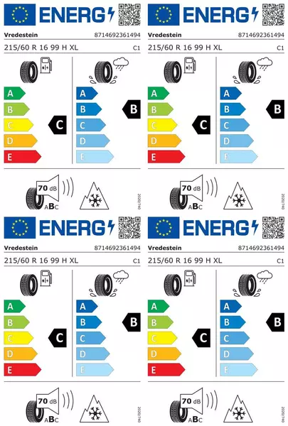 4xVREDESTEIN WINTRAC 215/60R16 99 H PRZYCZEPNOŚĆ NA ŚNIEGU (3PMSF), WZMOCNIENIE (XL)